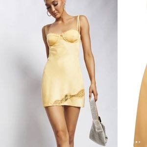Yellow Satin Mini Dress